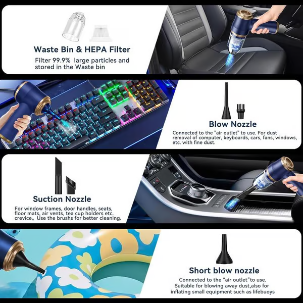 2-in-1 Handheld Cordless Home Vacuum Cleaner Car Cordless Vacuum Cleaner