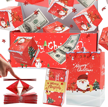 🎁Christmas Sale - Lowest Prices Online🎁 Surprise Gift Box Explosion for Money, Unique Folding Bouncing Red Envelope Gift Box with Confetti