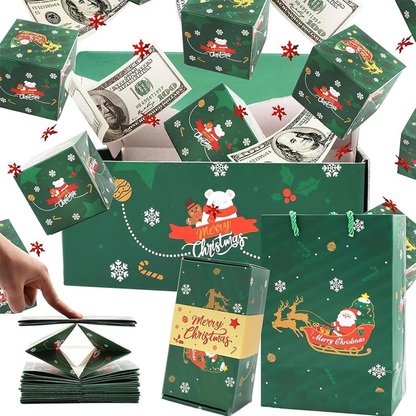 🎁Christmas Sale - Lowest Prices Online🎁 Surprise Gift Box Explosion for Money, Unique Folding Bouncing Red Envelope Gift Box with Confetti
