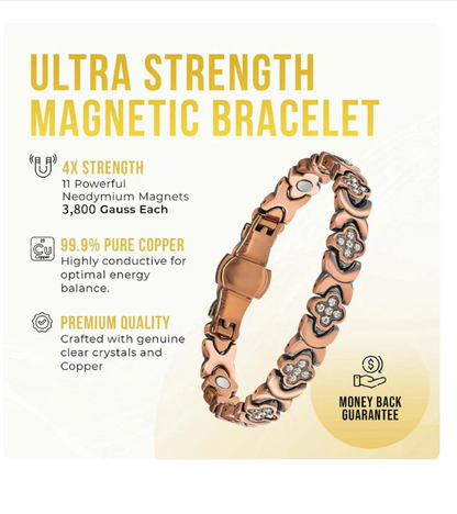 Diystar Copper Bracelets for Women. Pure Copper Magnetic Bracelet with 38oo Gauss Effective Magnets