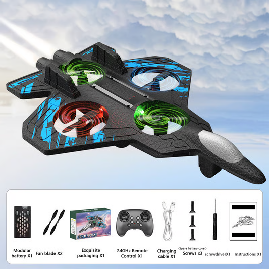 49% OFF This Week Promotions🎉🎉RC Stunt Fighter Jet Toy for Kids with 360° Flips & LED Lights