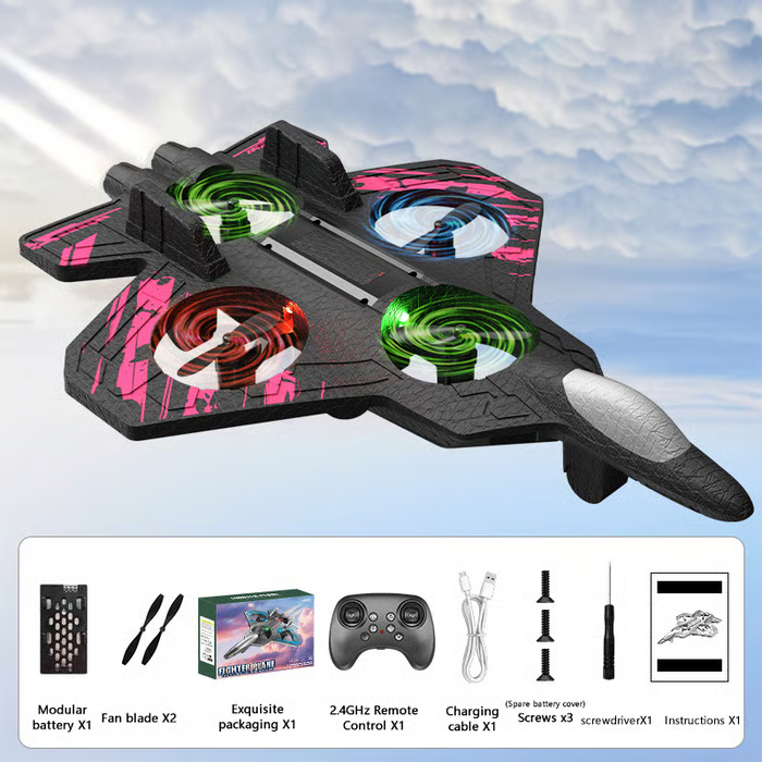 49% OFF This Week Promotions🎉🎉RC Stunt Fighter Jet Toy for Kids with 360° Flips & LED Lights