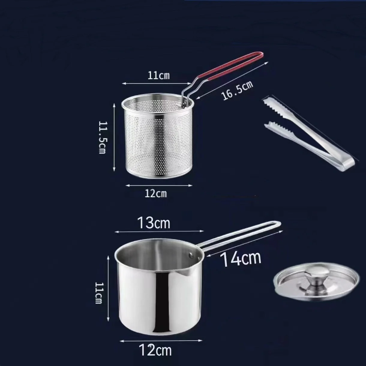 Fryer + Basket + Lid + Clip [4-piece set]